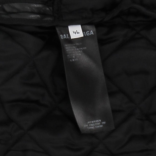 Manteau en cuir matelassé