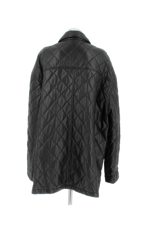 Manteau en cuir matelassé