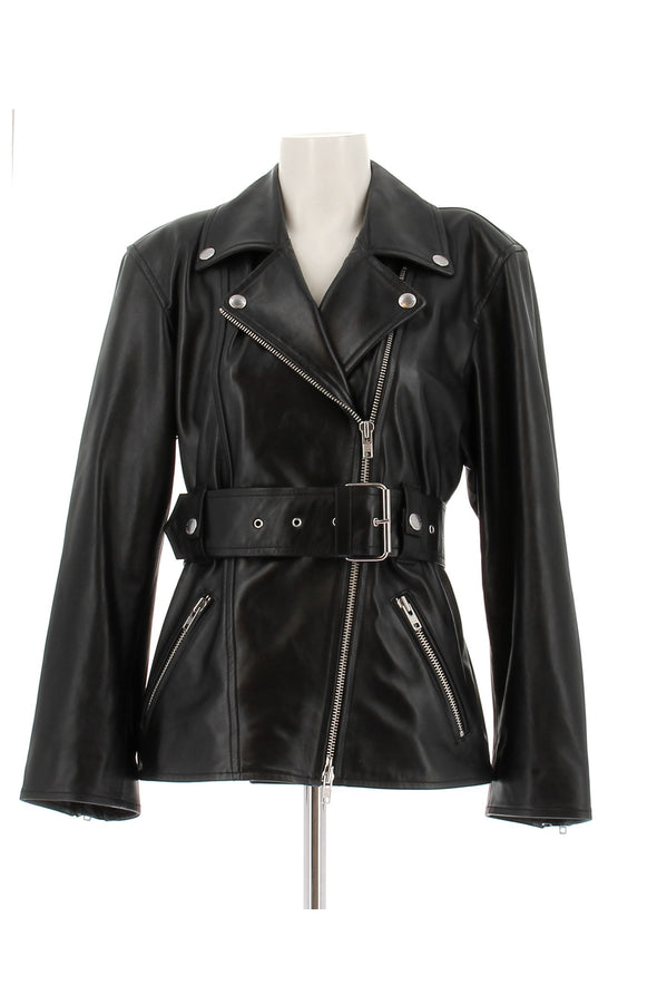 Veste noire en cuir