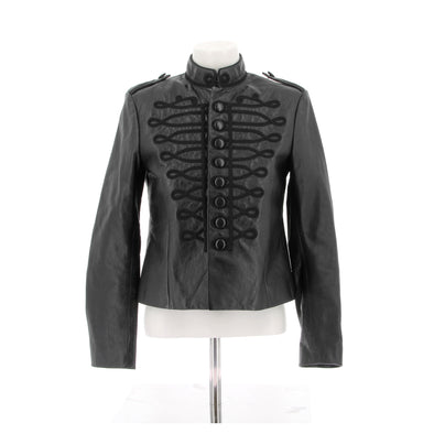 Veste en cuir noir