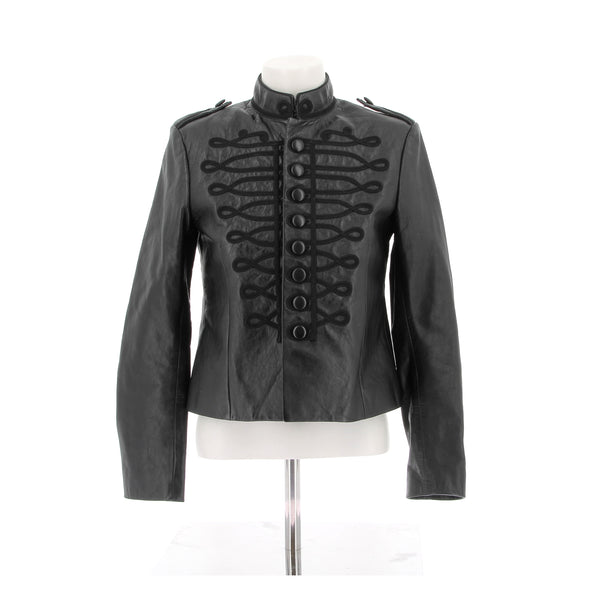 Veste en cuir noir