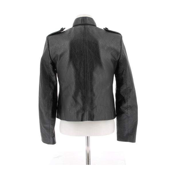 Veste en cuir noir