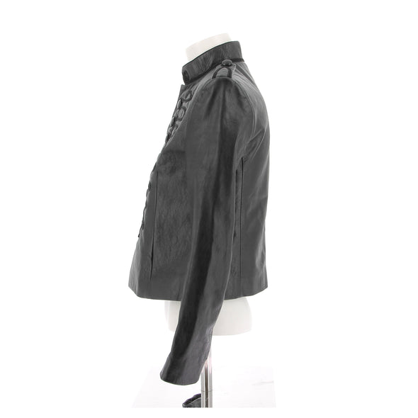Veste en cuir noir