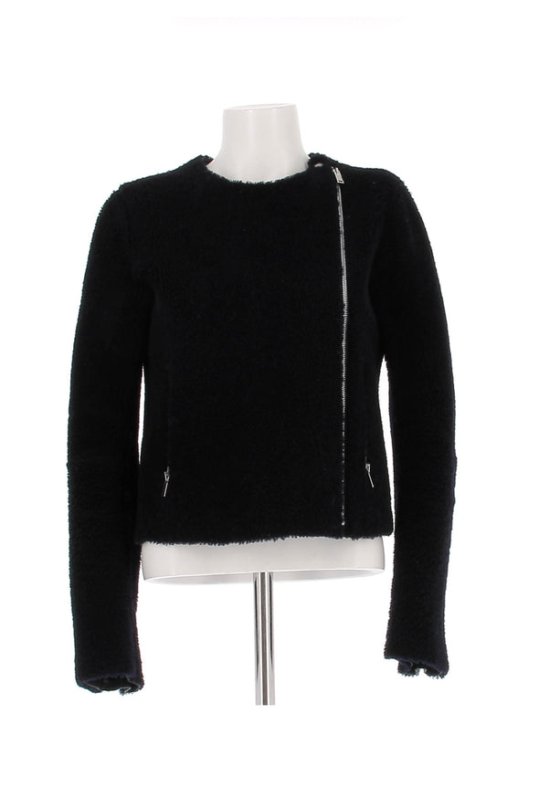 Veste en peau lainée