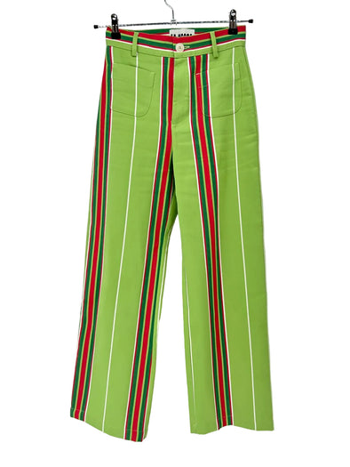Pantalon vert à rayures