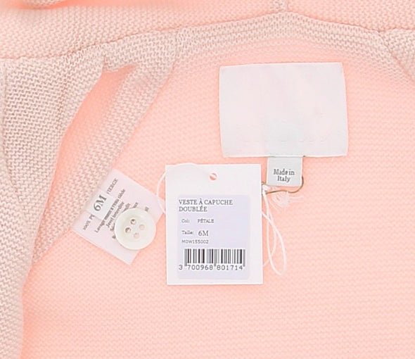 Veste à capuche en laine rose pour bébé