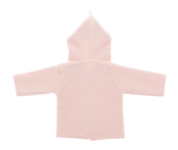 Veste à capuche en laine rose pour bébé