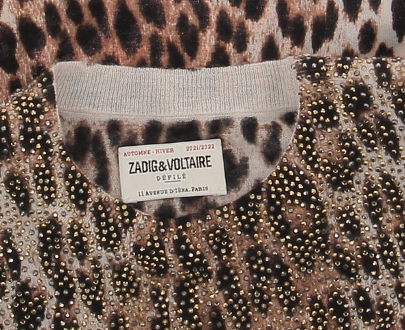 Pull en cachemire léopard
