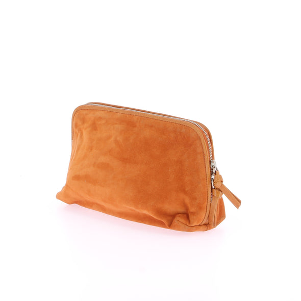 Pochette en daim orange