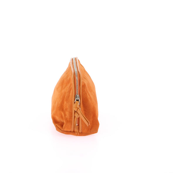 Pochette en daim orange