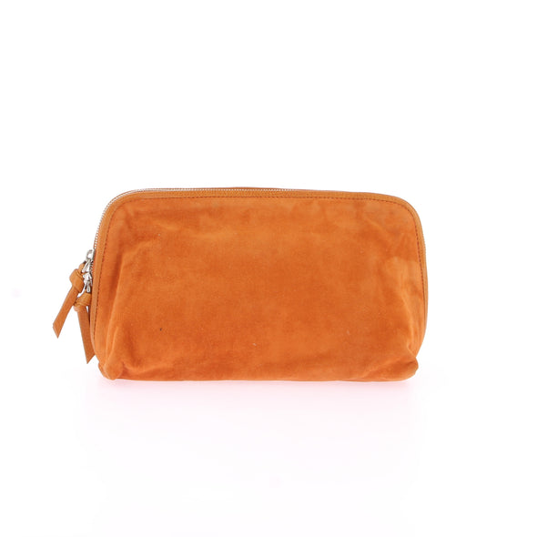 Pochette en daim orange