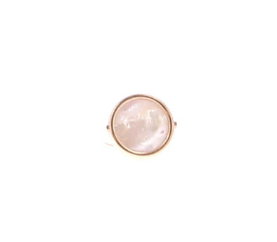 Bague en or rose 18 carats et nacre "Disc"