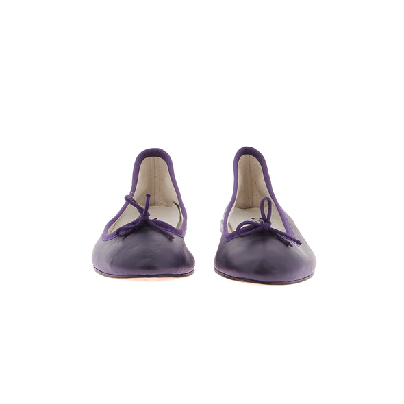 Ballerines en cuir violet