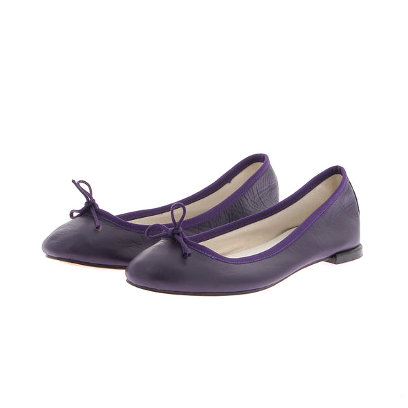 Ballerines en cuir violet