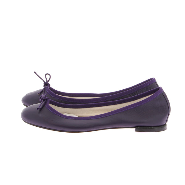 Ballerines en cuir violet