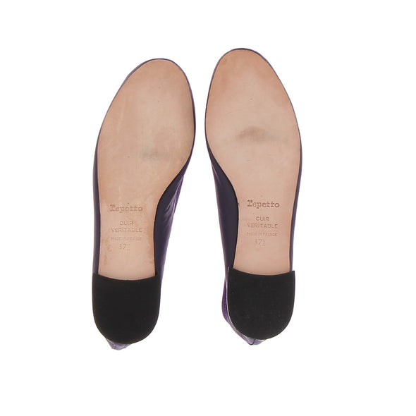 Ballerines en cuir violet