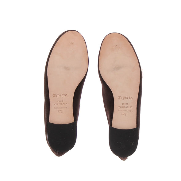 Ballerines en daim marron