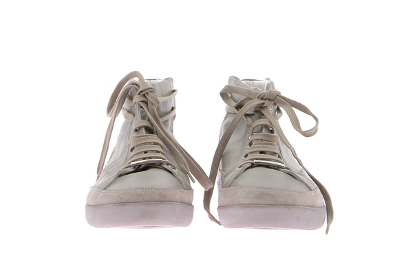 Baskets montantes en cuir gris