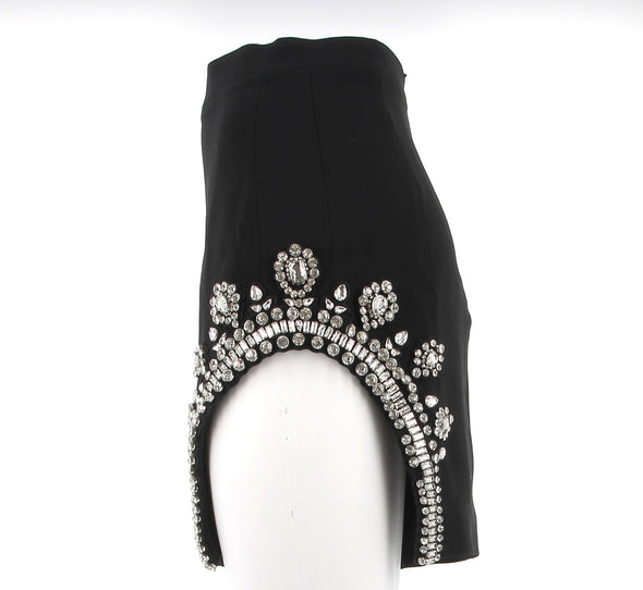 Mini-jupe noire avec strass