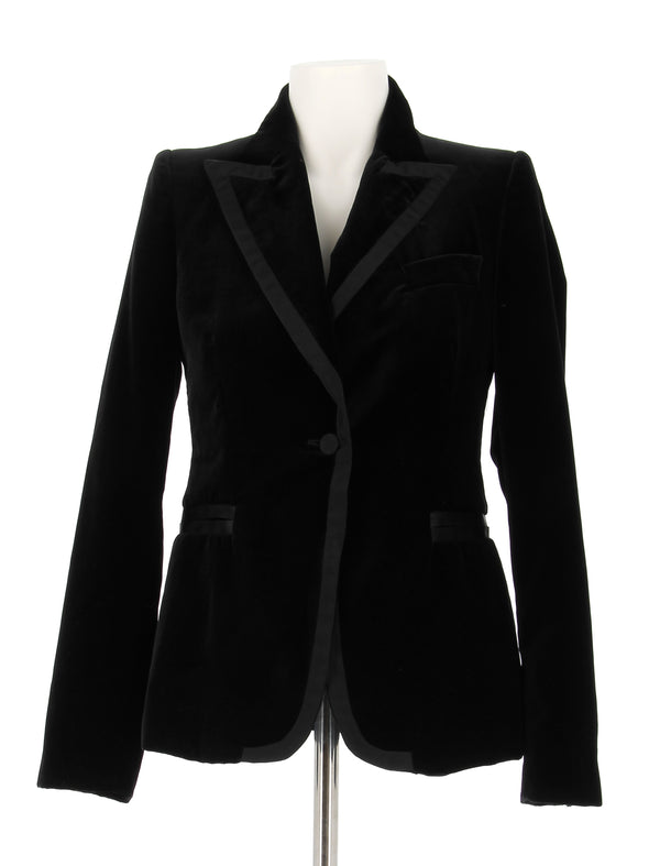 Blazer en velours noir
