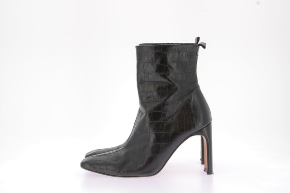 Boots en cuir noir