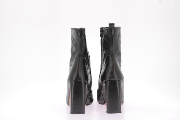 Boots en cuir noir