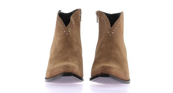 Bottines en suede camel