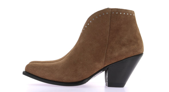 Bottines en suede camel