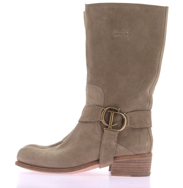 Bottes en suede beige