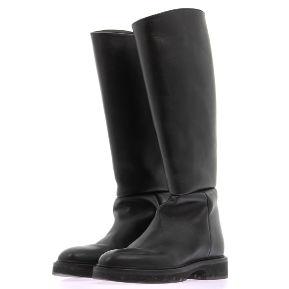 Bottes hautes en cuir noires