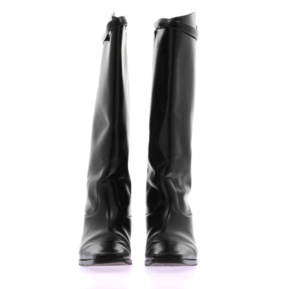 Bottes hautes en cuir noir