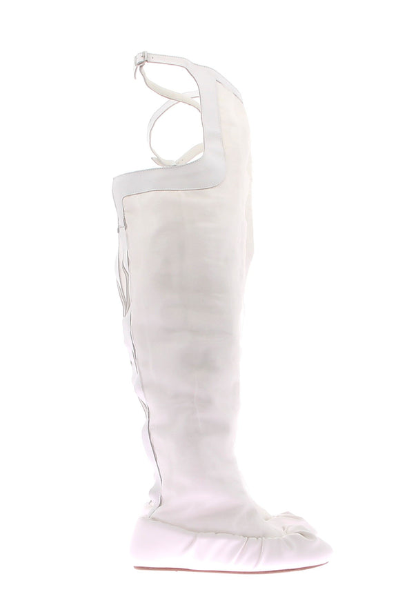 Bottes en cuir blanc