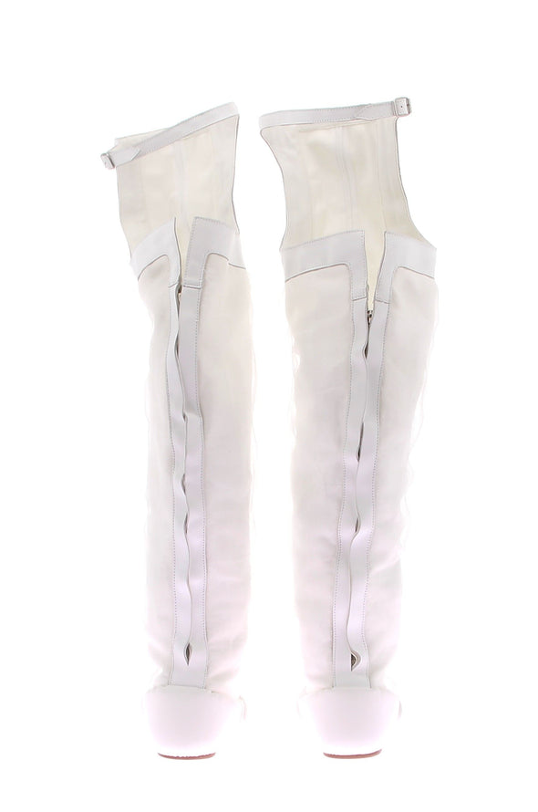 Bottes en cuir blanc