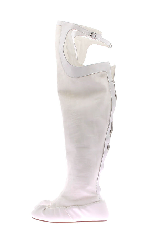 Bottes en cuir blanc