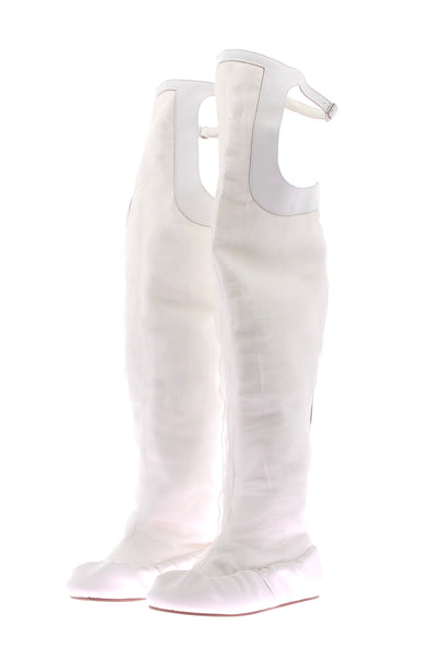 Bottes en cuir blanc