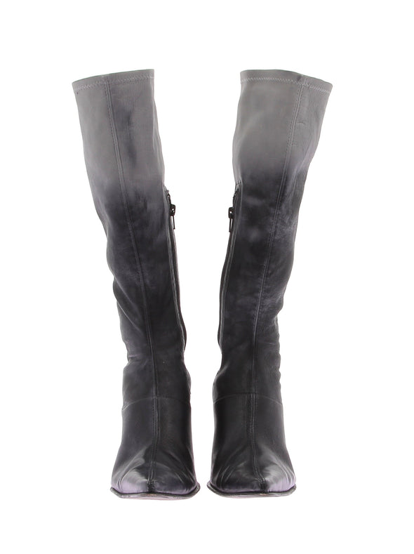 Bottes en cuir gris "Carlita"