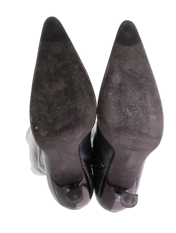 Bottes en cuir gris "Carlita"