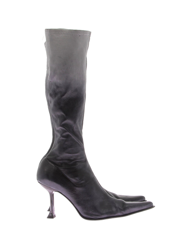 Bottes en cuir gris "Carlita"