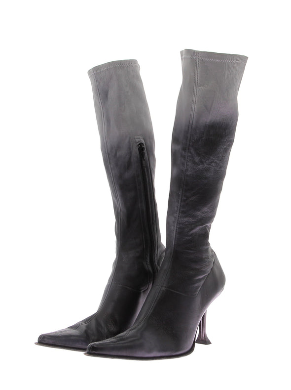 Bottes en cuir gris "Carlita"