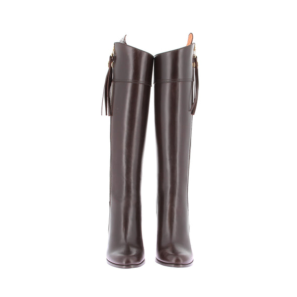 Bottes à talons hauts marron foncé