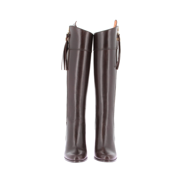 Bottes à talons hauts marron foncé