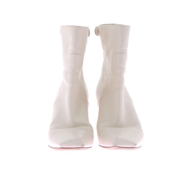 Bottes blanches en cuir "Rhodes"