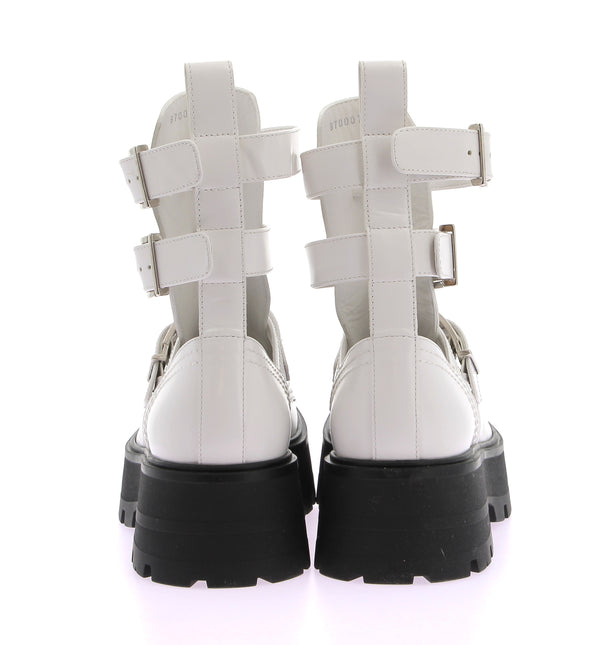 Bottines blanches en cuir "Rave Buckle"