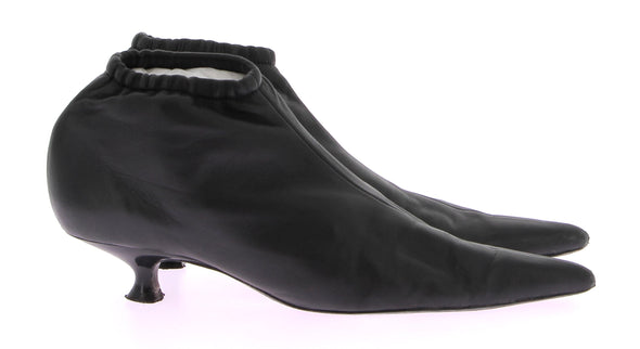 Bottines en cuir noir