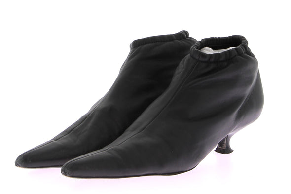 Bottines en cuir noir