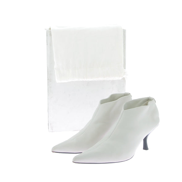 Bottines "Bourgeoise" en cuir blanc