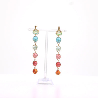 Boucles d'oreilles à strass multicolores