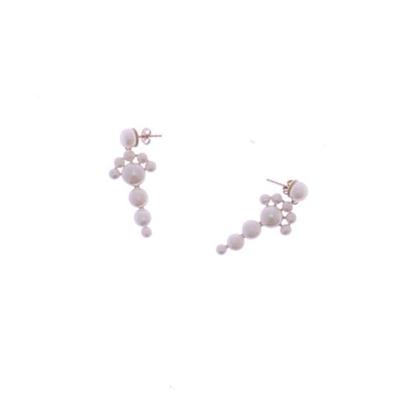 Boucles d'oreilles à perles blanches