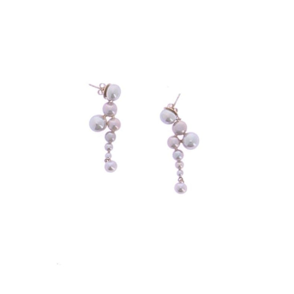 Boucles d'oreilles à perles grises