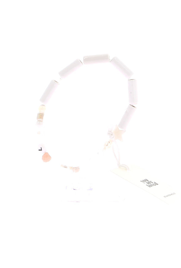 Bracelet en perles blanches